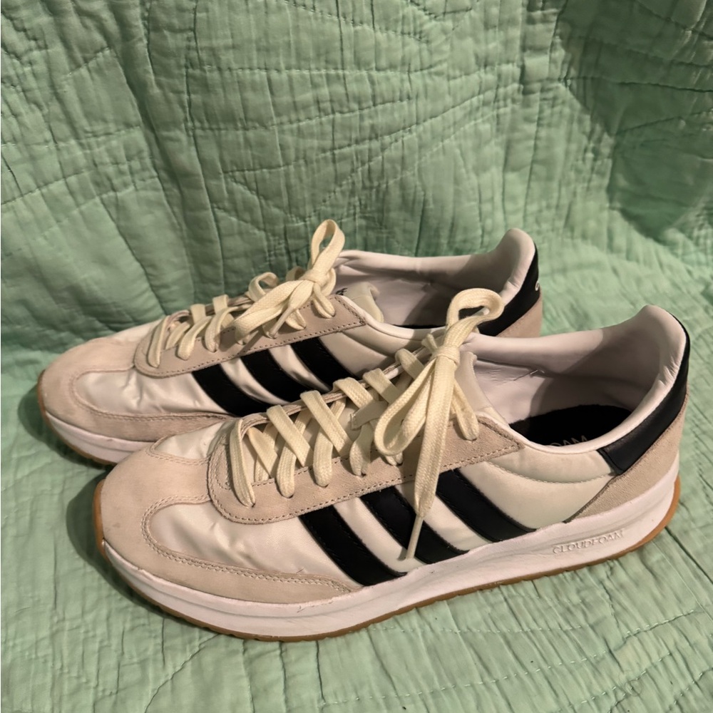 Adidas Women's Cream and Black Athletic Shoes